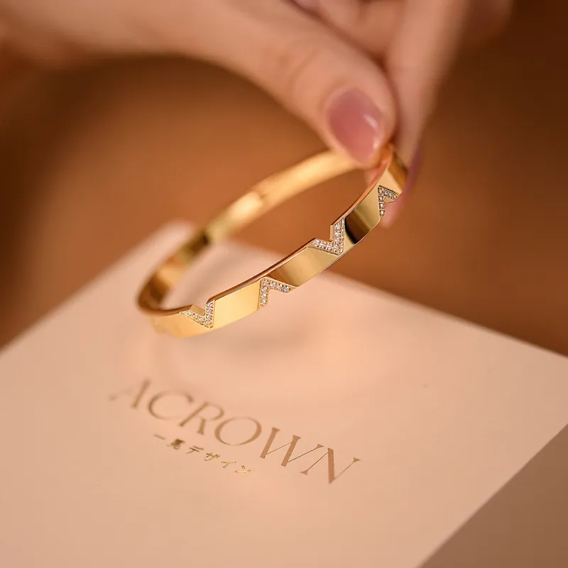 ACROWM Titanium Steel Bangles Unisex-5