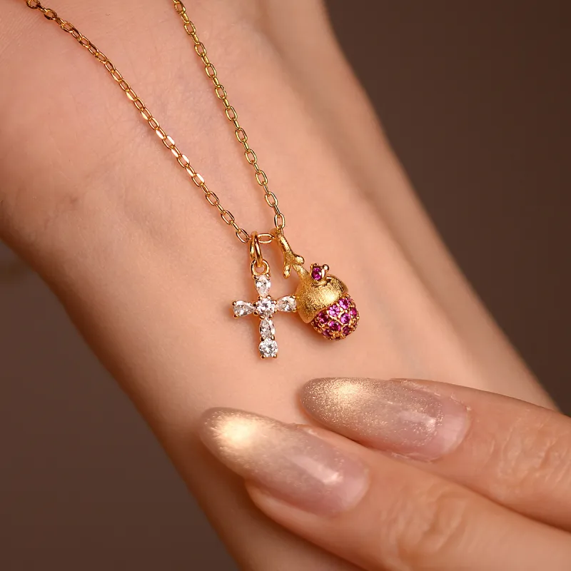 ACROWM Gold Plated Copper Necklaces Women's-2