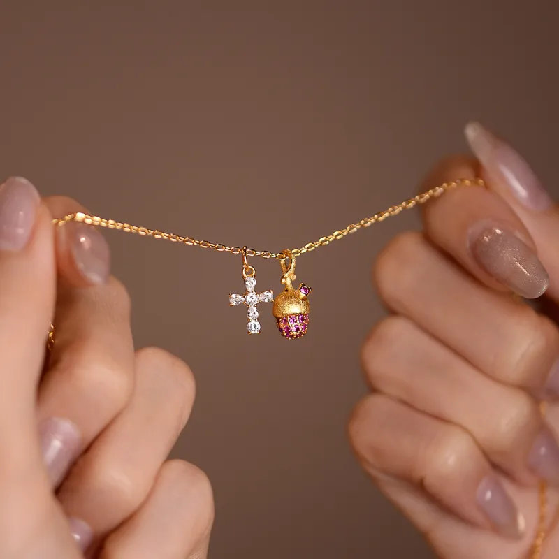 ACROWM Gold Plated Copper Necklaces Women's-4