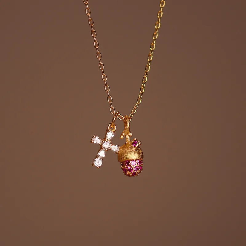 ACROWM Gold Plated Copper Necklaces Women's-3