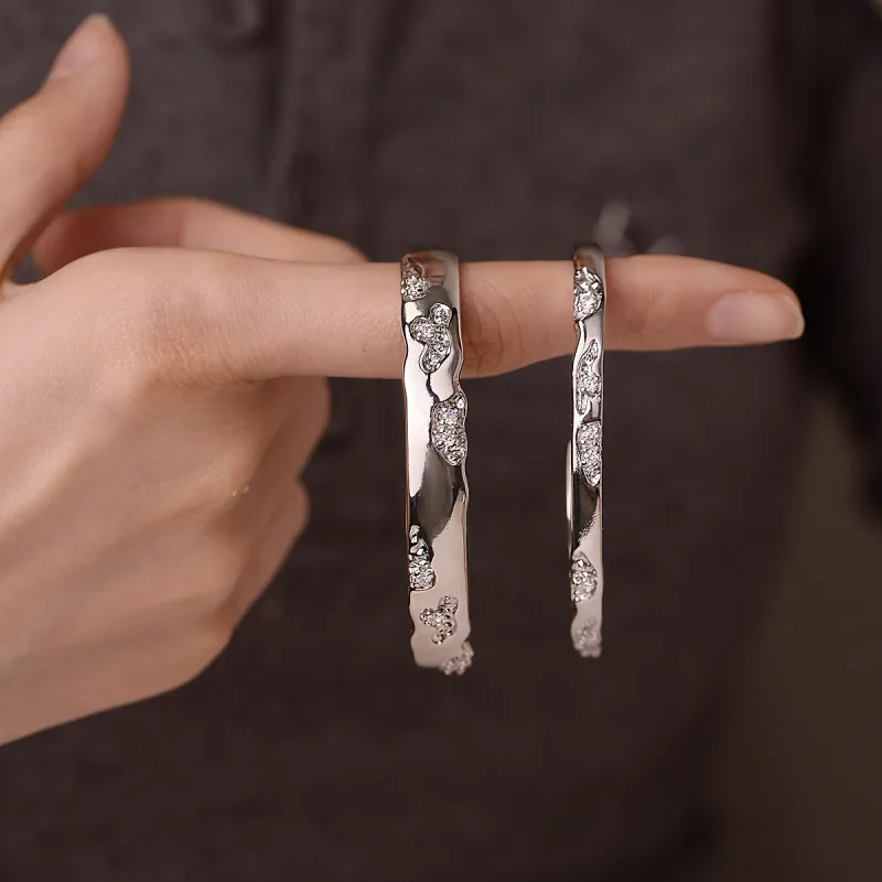 ACROWM Silver Plated Copper Bangles Unisex-6