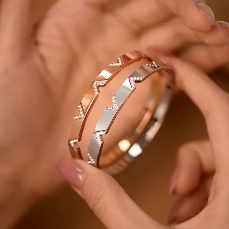 ACROWM Titanium Steel Bangles Unisex-15