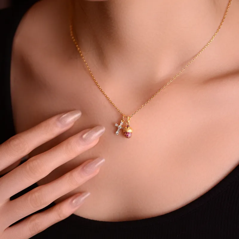 ACROWM Gold Plated Copper Necklaces Women's-6