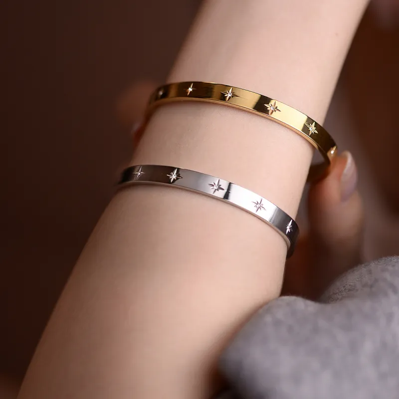 ACROWM Titanium Steel Bangles Unisex-10
