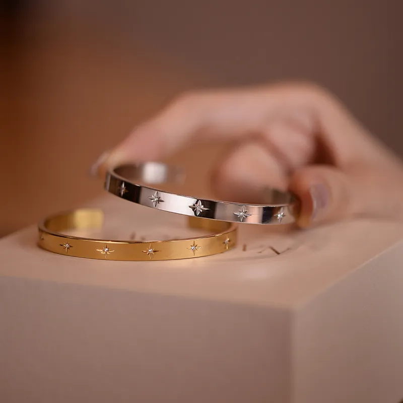 ACROWM Titanium Steel Bangles Unisex-11