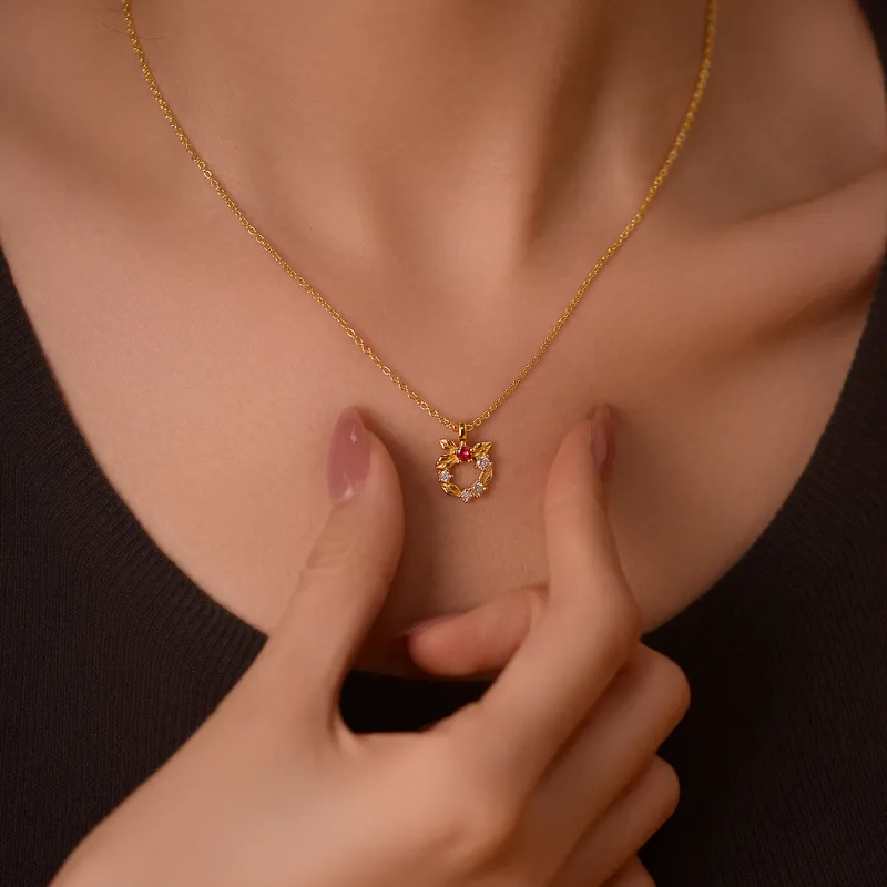 ACROWM Gold Plated Copper Necklaces Women's-6