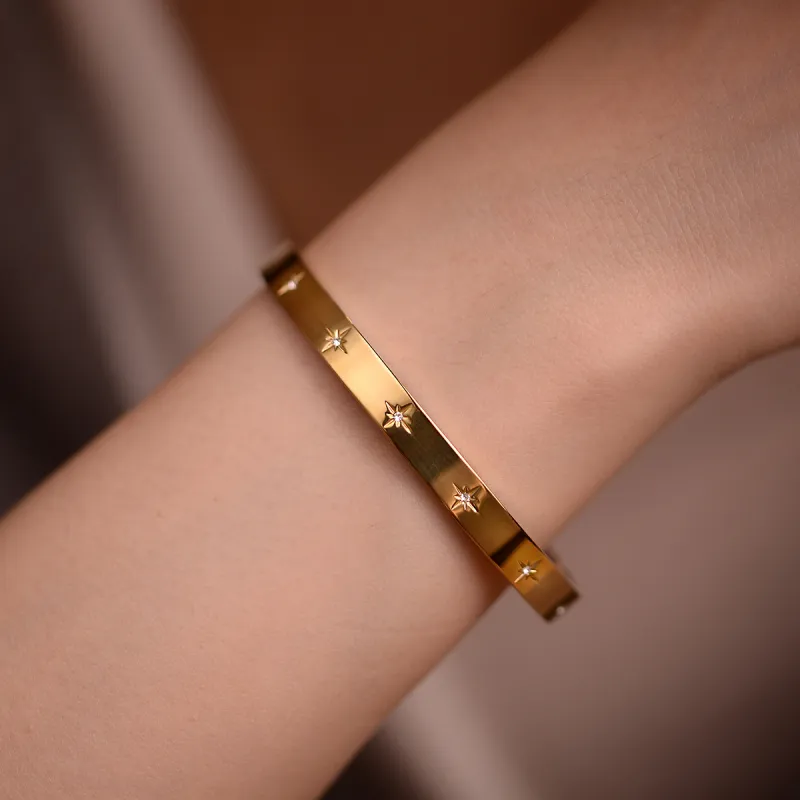 ACROWM Titanium Steel Bangles Unisex-7