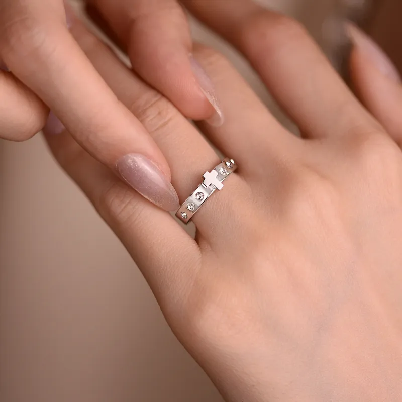 ACROWM Titanium Steel Rings Unisex-6