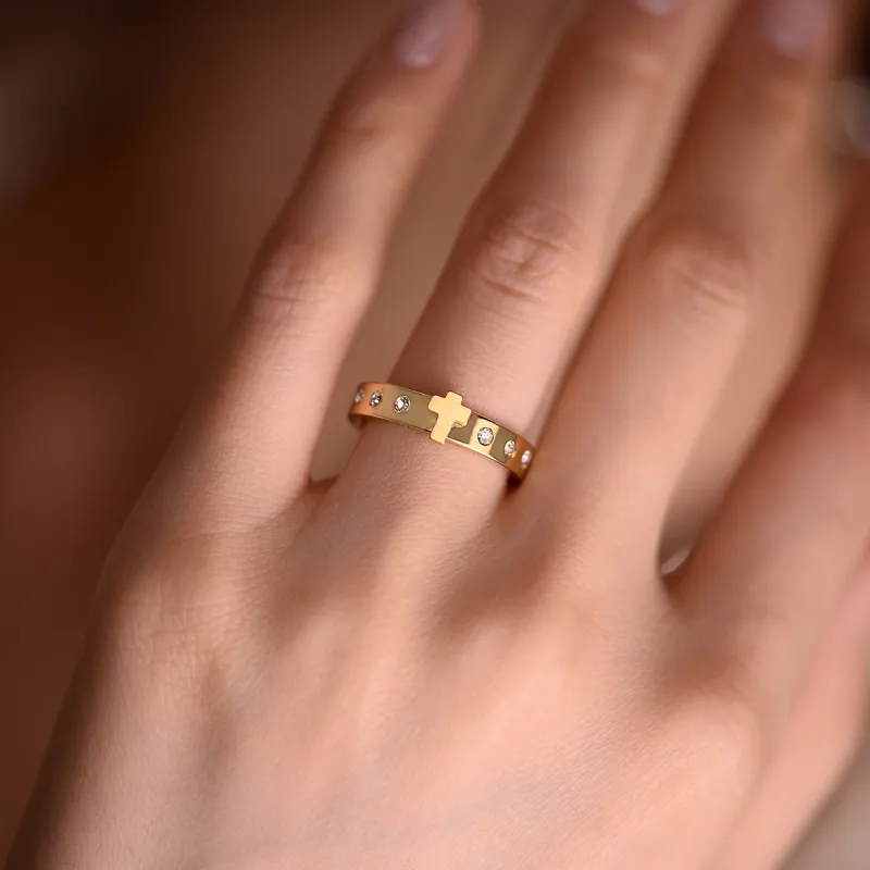 ACROWM Titanium Steel Rings Unisex-3
