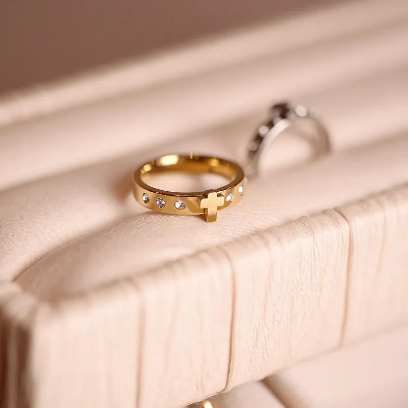 ACROWM Titanium Steel Rings Unisex-2