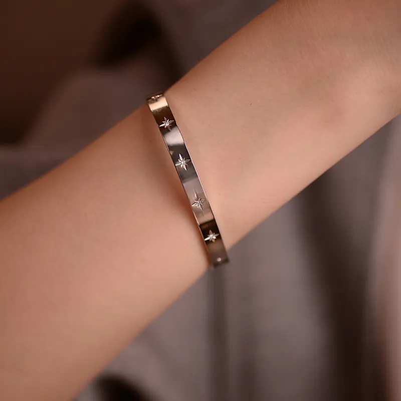 ACROWM Titanium Steel Bangles Unisex-5