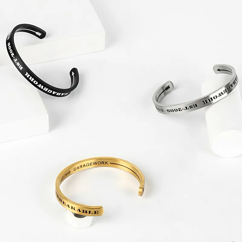 ACROWM Titanium Steel Bangles Unisex-17