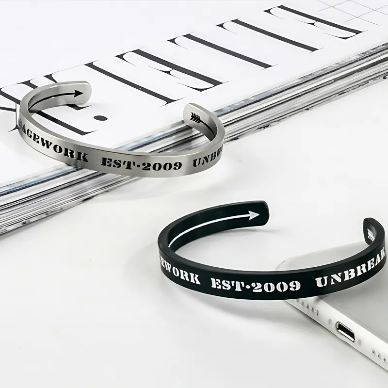 ACROWM Titanium Steel Bangles Unisex-20