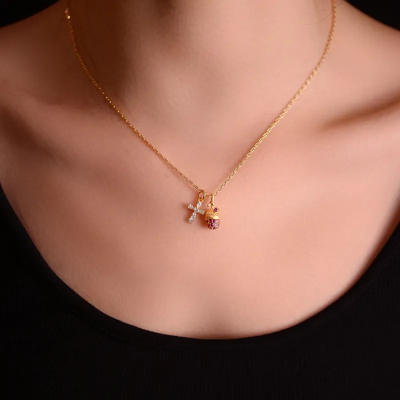 ACROWM Gold Plated Copper Necklaces Women's-5