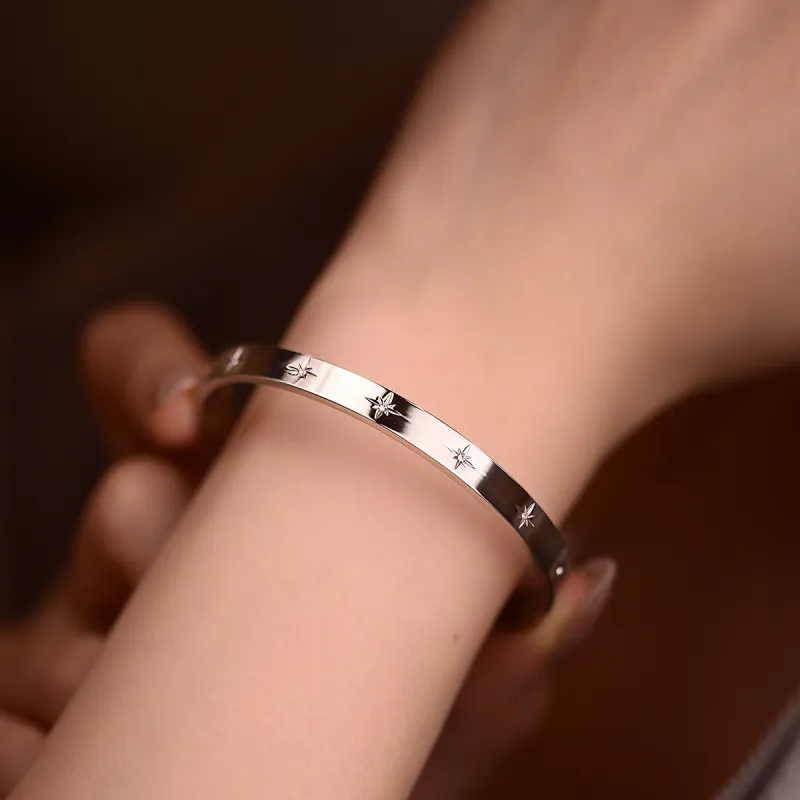 ACROWM Titanium Steel Bangles Unisex-4