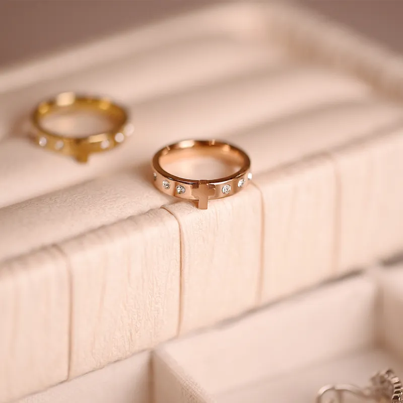 ACROWM Titanium Steel Rings Unisex-10