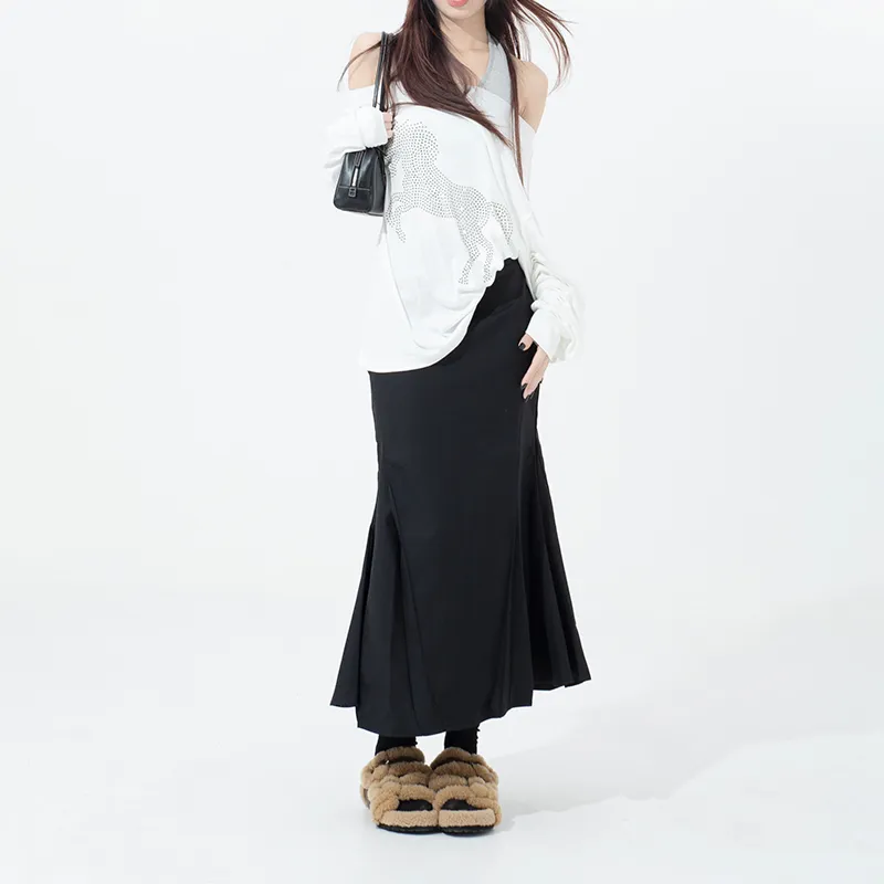 FOREVER 21 Casual Long Skirts Women's Black-4