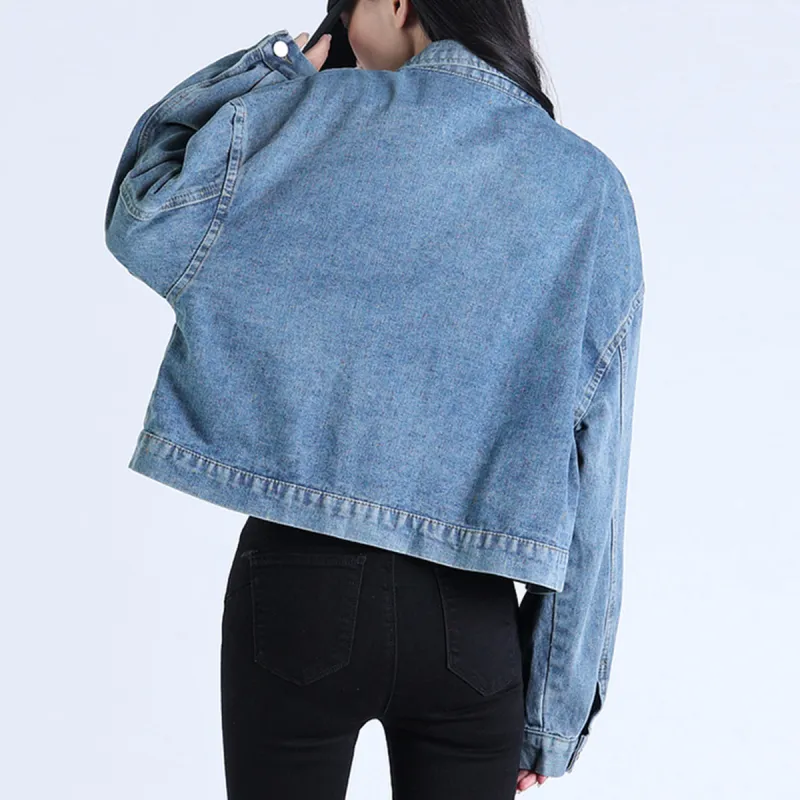 FOREVER 21 Cropped Coats Women's Vintage Blue-1