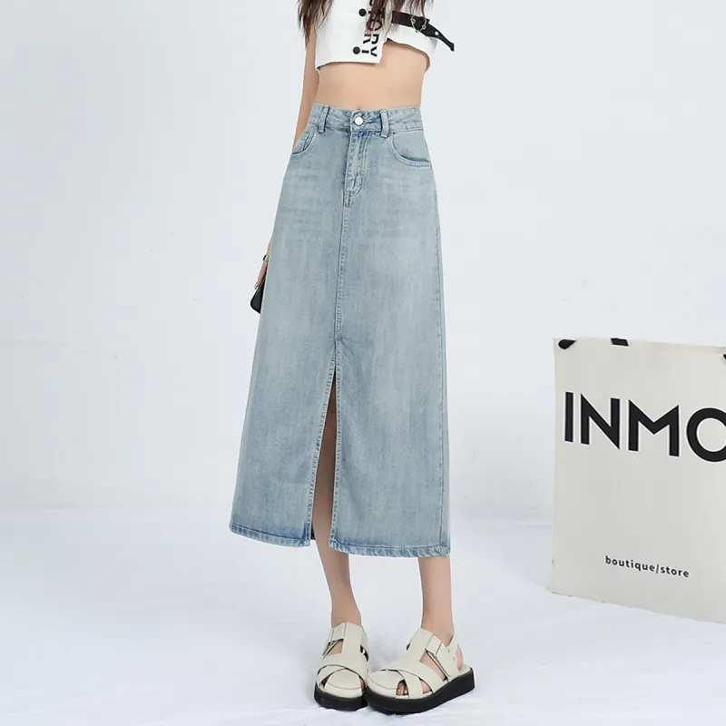FOREVER 21 Denim Long Skirts Women's-12