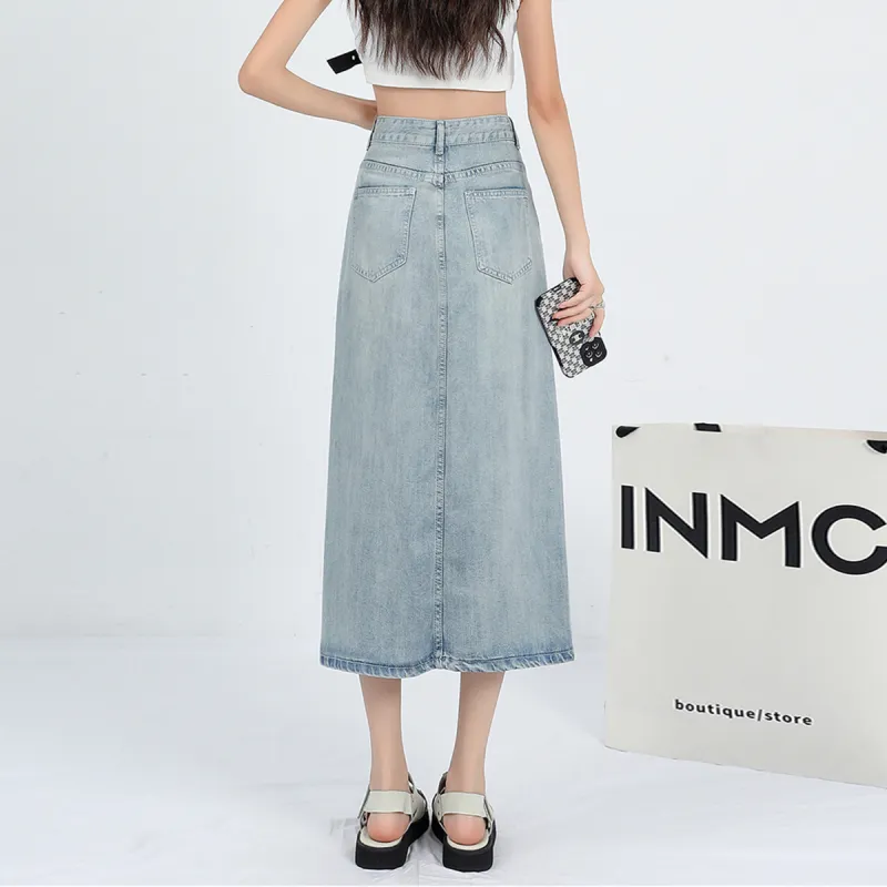 FOREVER 21 Denim Long Skirts Women's-11