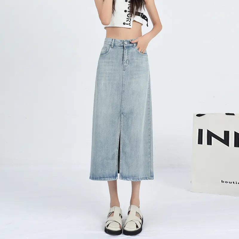 FOREVER 21 Denim Long Skirts Women's-9