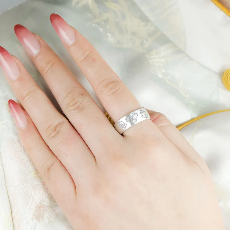 Xiaoyinjiang 999 Fine Silver Rings Women's-2