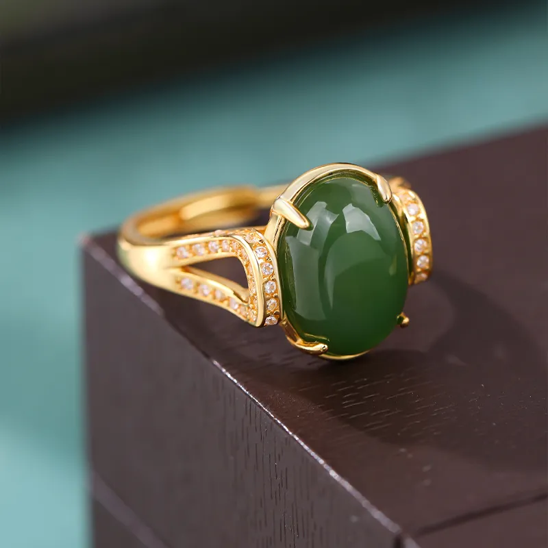 Xiaoyinjiang Hetian Jade Rings Jasper Women's-5