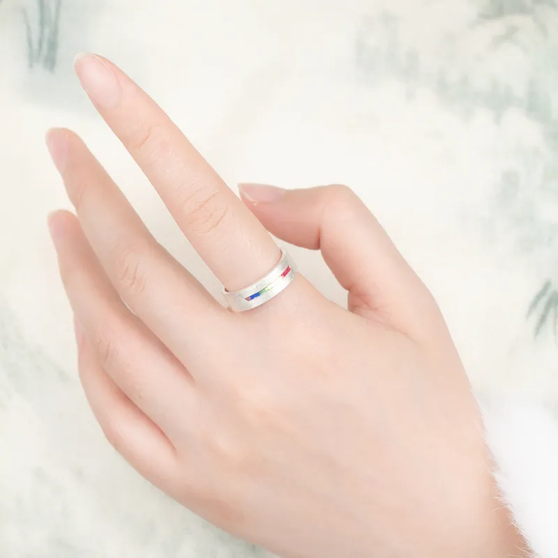 Xiaoyinjiang 999 Fine Silver Rings Unisex-1