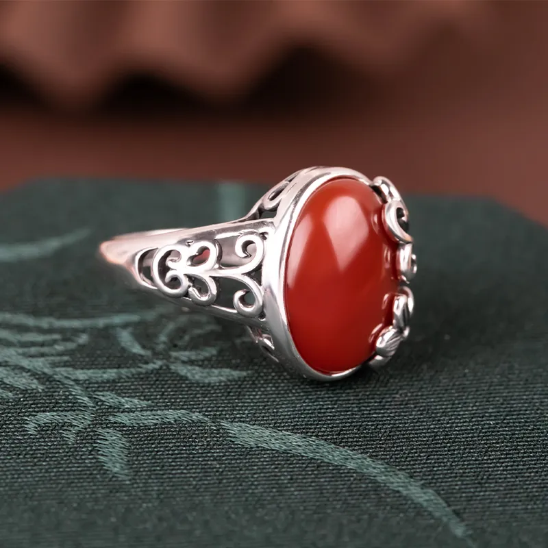 Xiaoyinjiang Agate Rings Women's-6