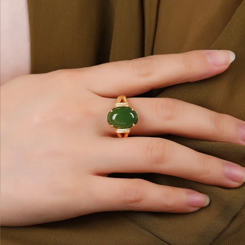Xiaoyinjiang Hetian Jade Rings Jasper Women's-2