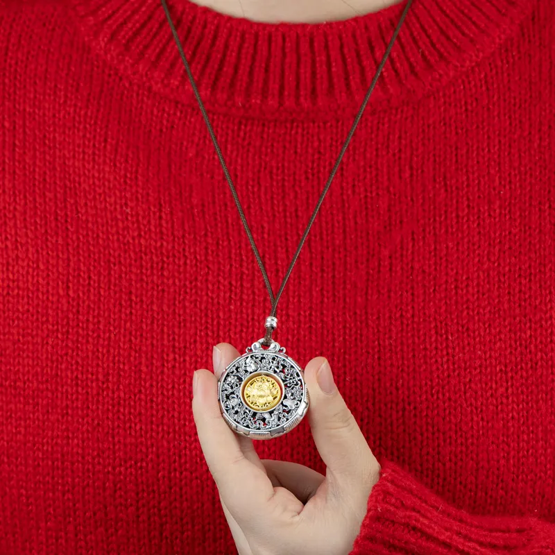 Xiaoyinjiang 999 Fine Silver Pendants Unisex-3