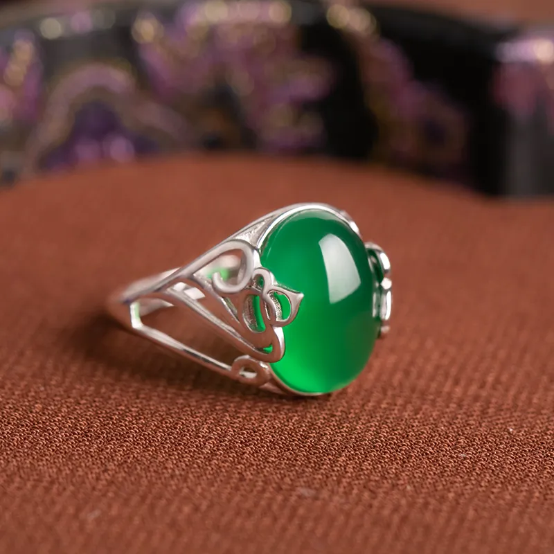 Xiaoyinjiang Natural Chalcedony Rings Women's-5