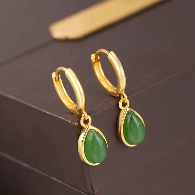 Xiaoyinjiang Hetian Jade Earrings Jasper Women's-4