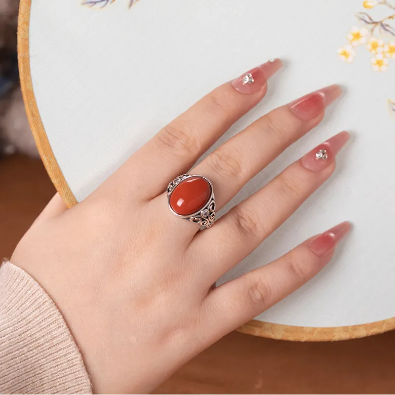 Xiaoyinjiang Agate Rings Women's-2