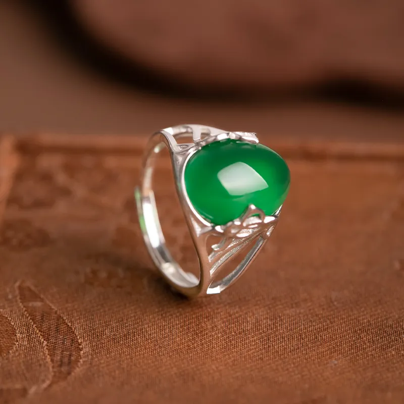 Xiaoyinjiang Natural Chalcedony Rings Women's-6
