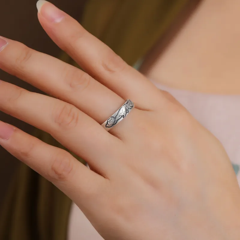 Xiaoyinjiang 999 Fine Silver Rings Women's-3