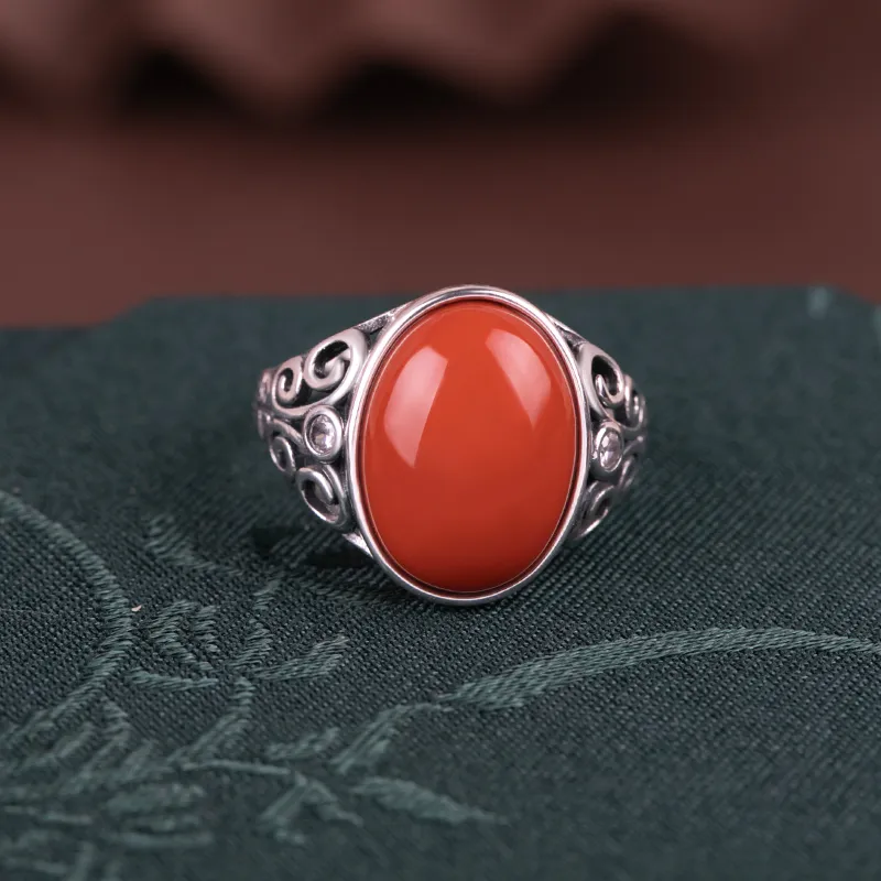 Xiaoyinjiang Agate Rings Women's-4