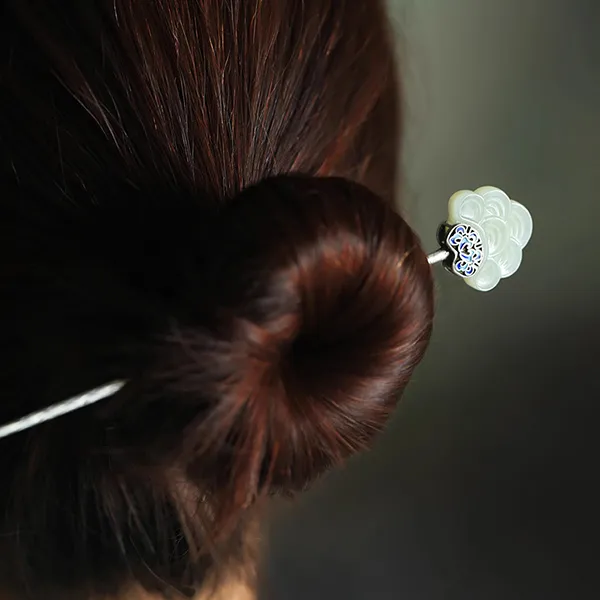 xiaoyinjiang Hetian Jades Women's Auspicious Cloud Hairpin-1