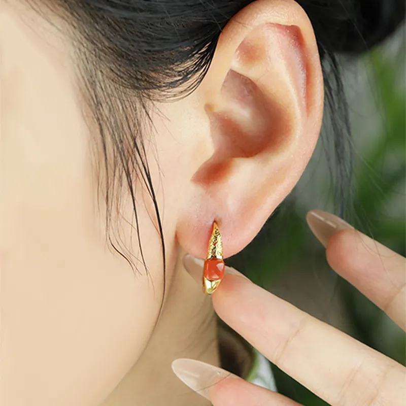 Xiaoyinjiang Agate Earrings Women's-4