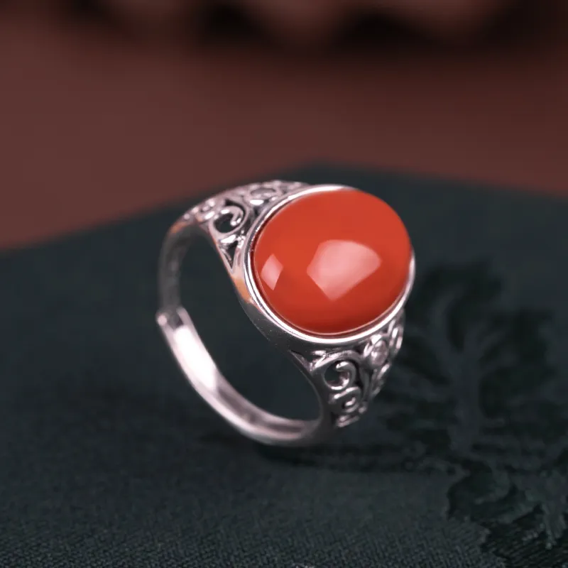 Xiaoyinjiang Agate Rings Women's-5