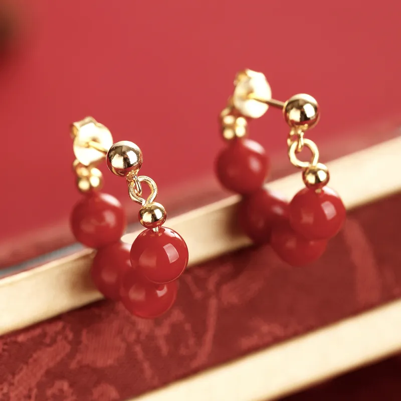 Xiaoyinjiang Agate Jade Ear Cuff Ear Ornament Traditional Chinese Style Accessory Women's-5