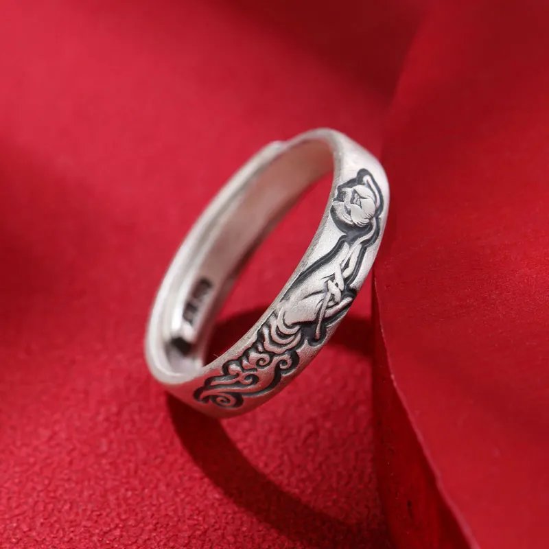 Xiaoyinjiang 999 Fine Silver Rings Women's-6