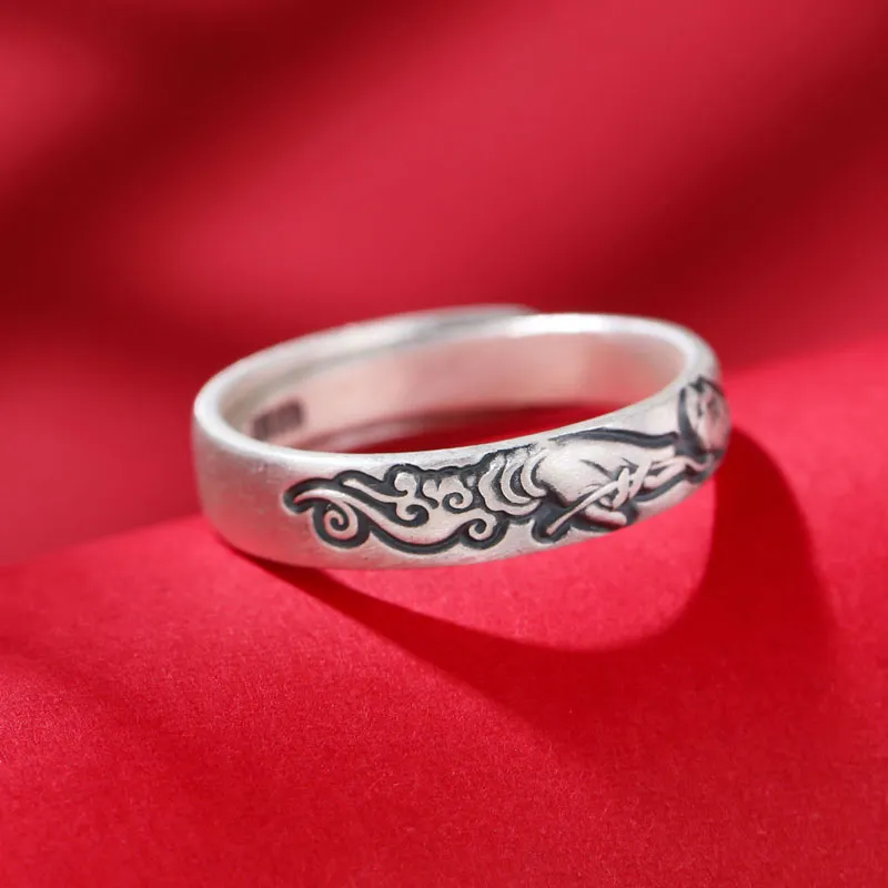 Xiaoyinjiang 999 Fine Silver Rings Women's-5