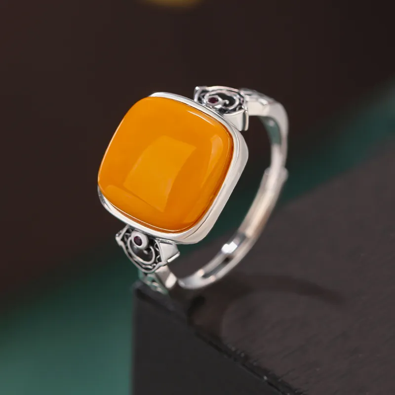Xiaoyinjiang 925 Sterling Silver Beeswax Rings Women's-3