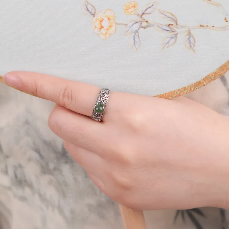 Xiaoyinjiang Hetian Jade Rings Jasper Women's-4