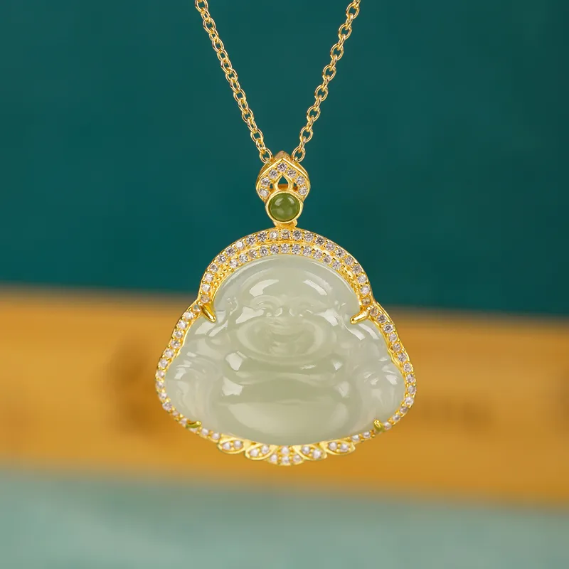 Xiaoyinjiang Necklaces Pale Greenish White Jade Women's-5