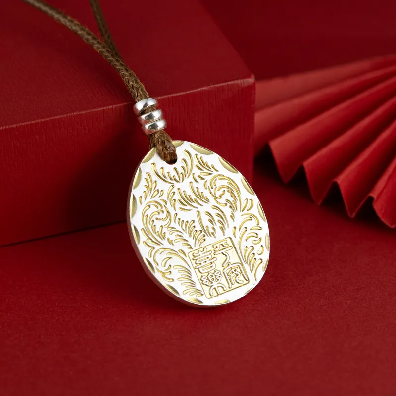 Xiaoyinjiang 999 Fine Silver Pendants Unisex-5