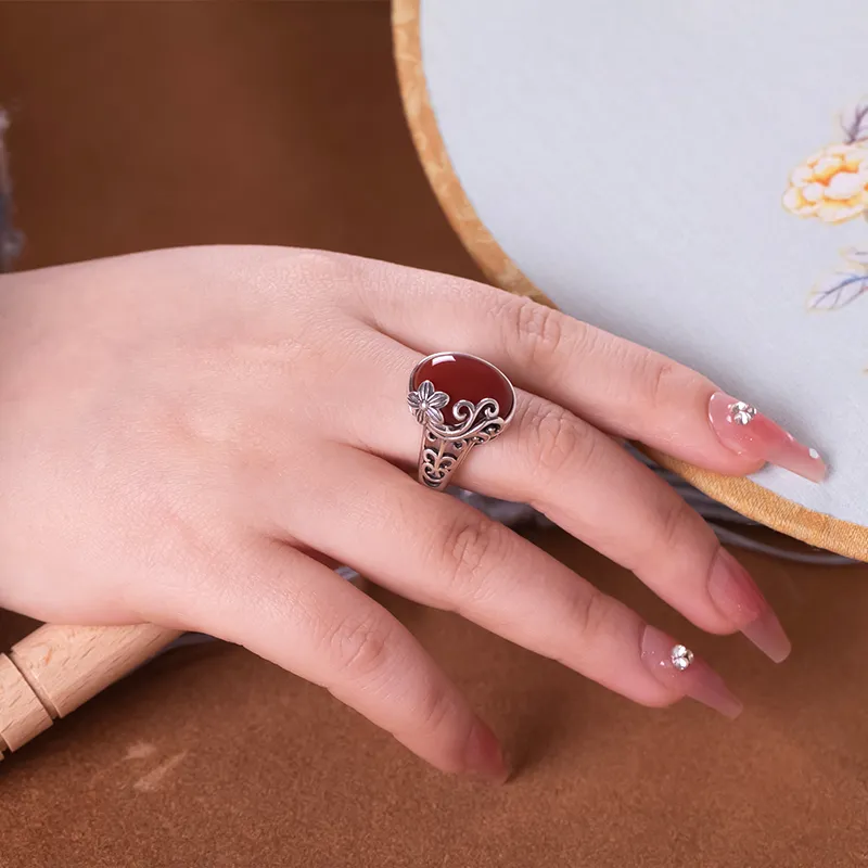 Xiaoyinjiang Agate Rings Women's-1