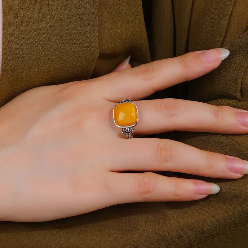 Xiaoyinjiang 925 Sterling Silver Beeswax Rings Women's-2