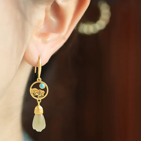 Xiaoyinjiang Hetian Jade Earrings Women's-2